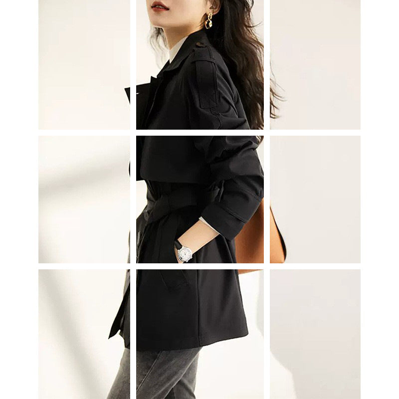 Manteau de trench utilitaire double couche contemporain pour femmes Chic und Stil