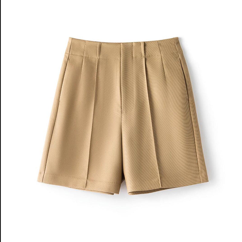 Shorts plissés taille haute ajustés pour femmes Chic und Stil