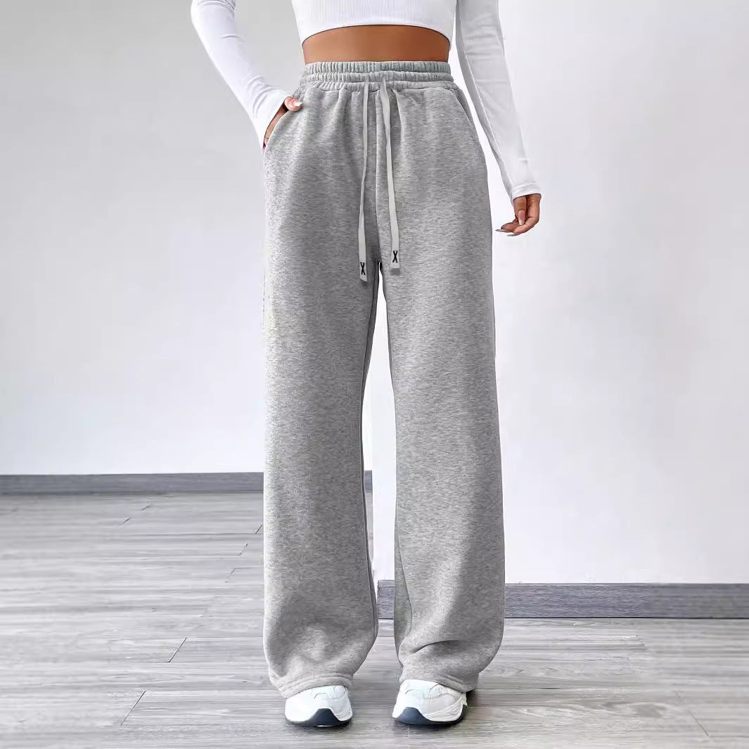 Pantalons décontractés pour femmes avec taille élastique et jambe large Chic und Stil