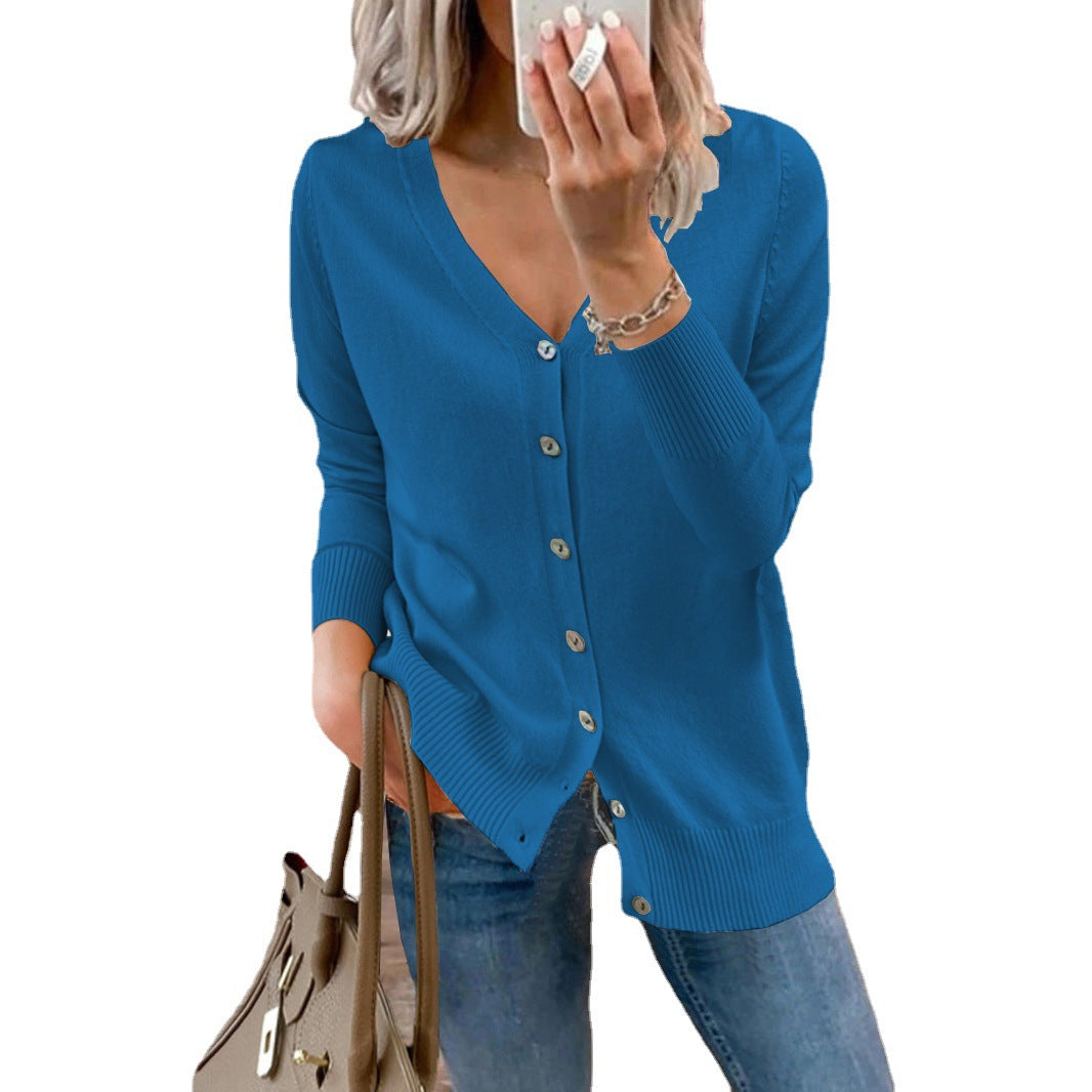 Dames gilet à encolure en V avec détails de bouton Chic und Stil