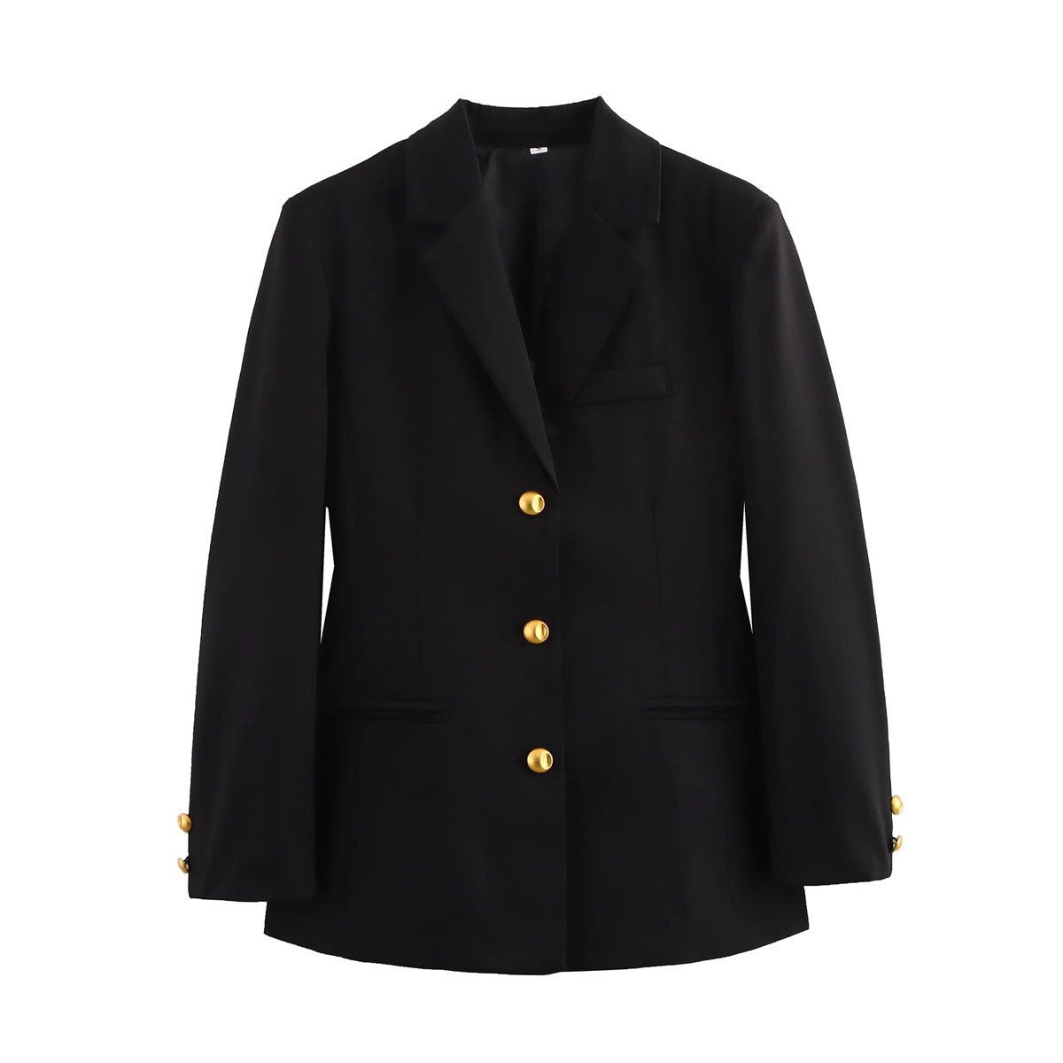Blazer à carreaux pour femmes avec détails de boutons dorés Chic und Stil