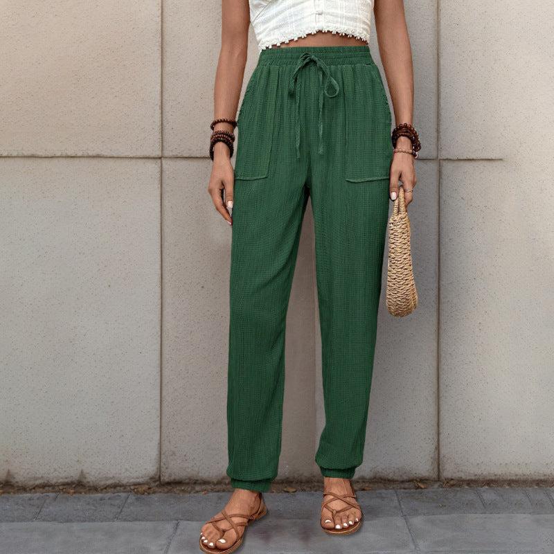 Pantalons décontractés pour femmes à coupe relaxed avec cordon de serrage réglable Chic und Stil