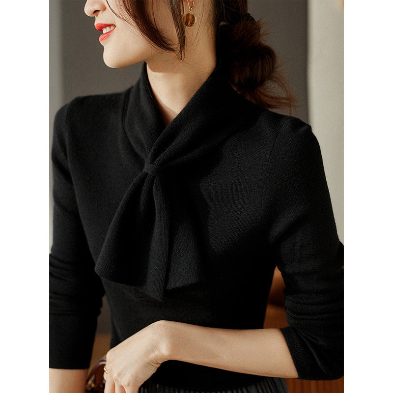Pull élégant à col cravate pour femme Chic und Stil