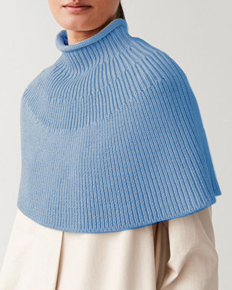 Cape en tricot pour dames avec col montant et fine structure en rib Chic und Stil
