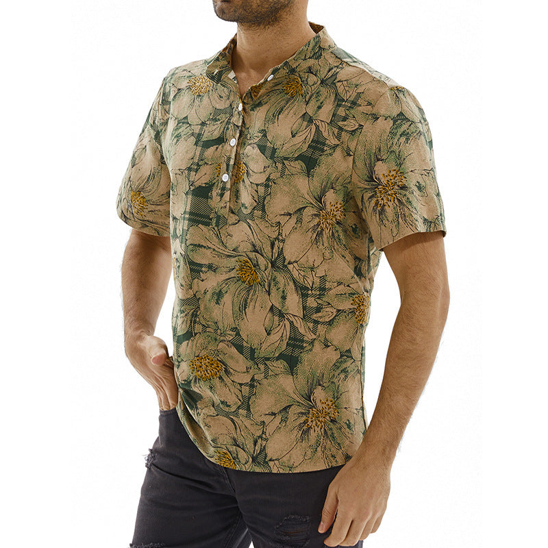 Chemise à manches courtes pour hommes avec motif floral et coupe moderne Chic und Stil