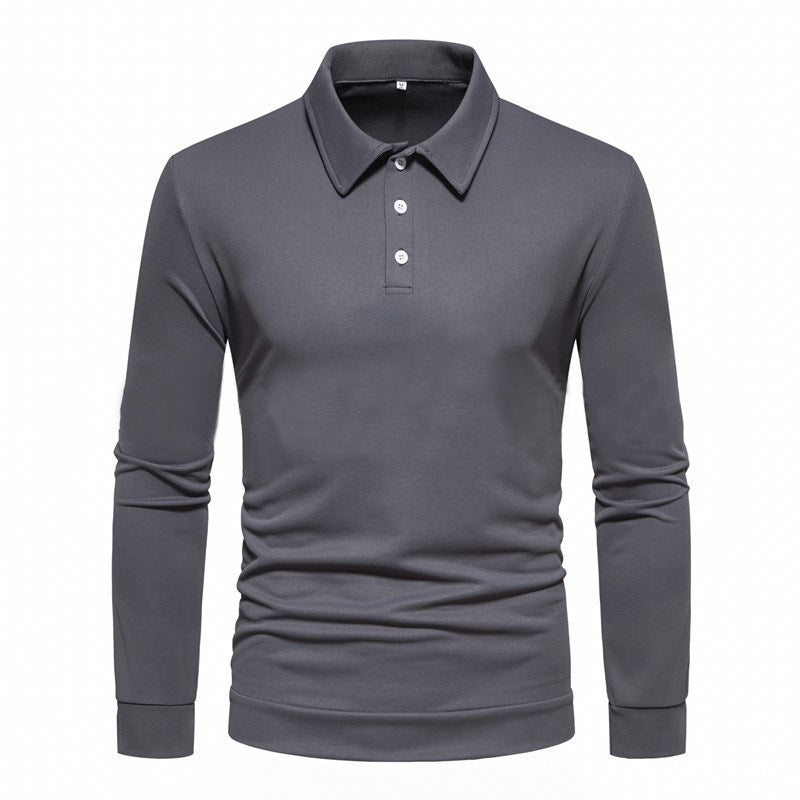 Chemise polo à manches longues pour hommes en tissu respirant avec des détails de boutons modernes Chic und Stil