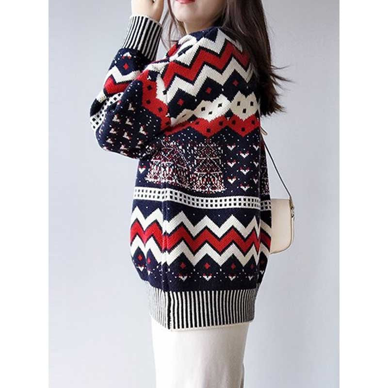 Pull en tricot à motif géométrique Chic und Stil pour femmes