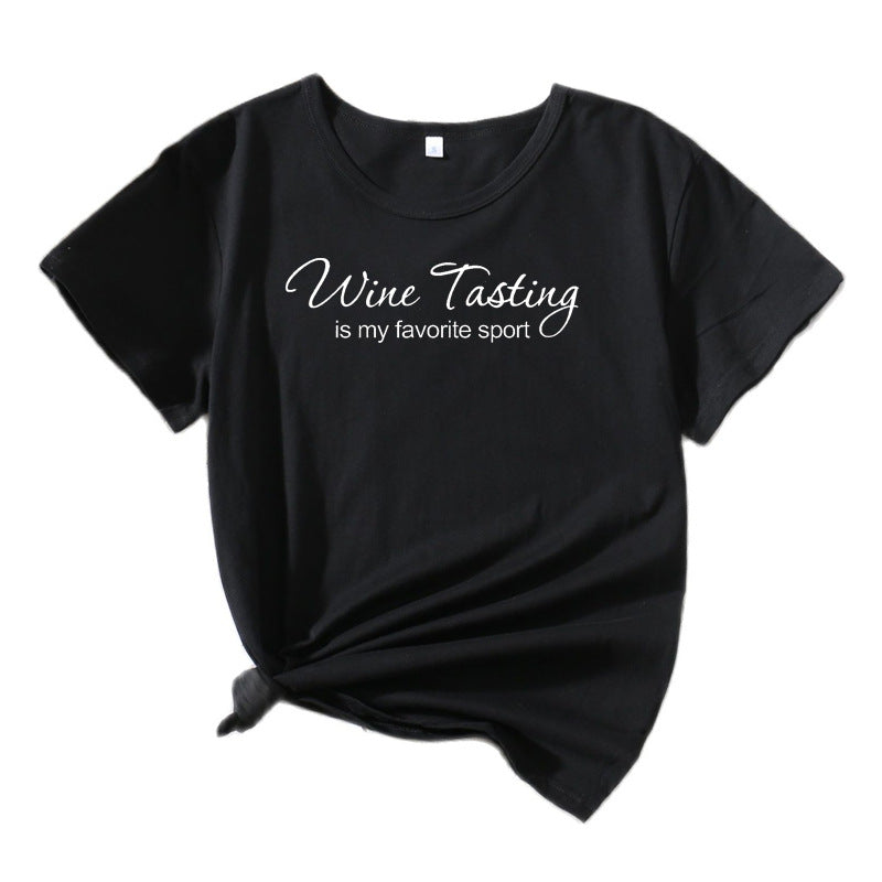 T-shirt de loisirs pour femmes Chic und Stil Vin Dégustation