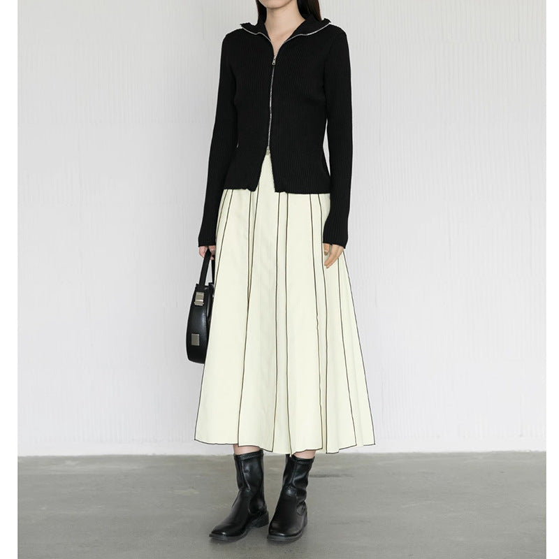 Ensemble robe maxi coupe décontractée et haut à manches-ballons pour femmes Chic und Stil