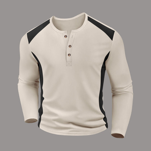 Chemise à manches longues pour hommes avec boutons tendance et tissu texturé Chic und Stil