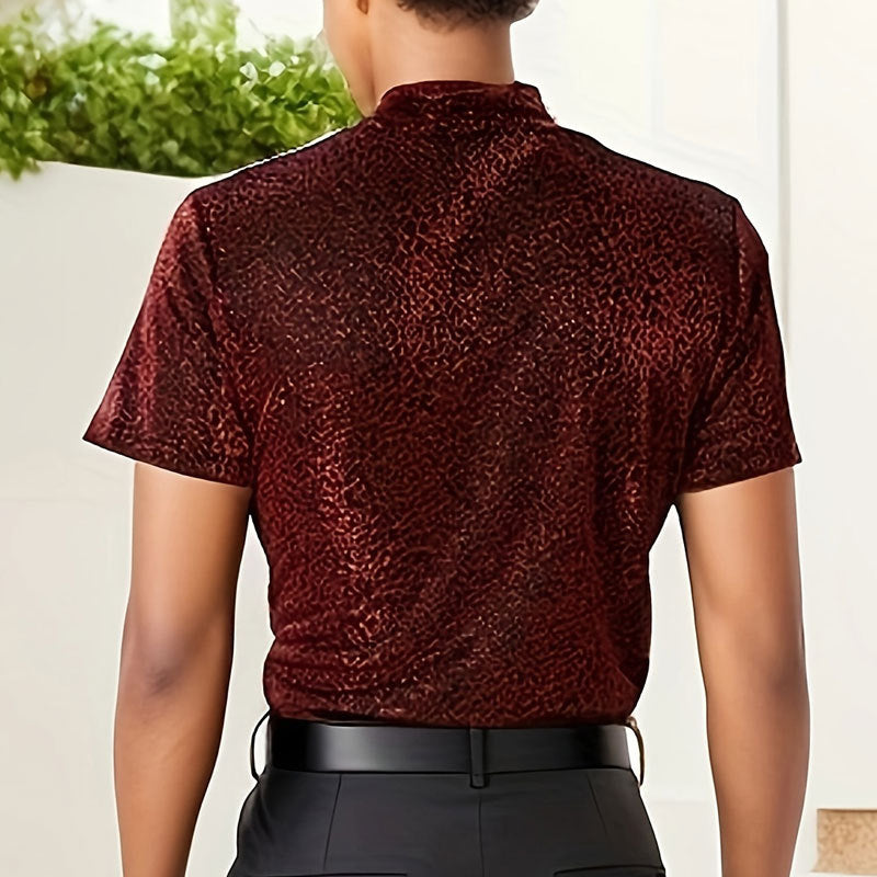 T-shirt pour hommes à manches courtes avec un design moderne paillettes et une coupe tendance Chic und Stil
