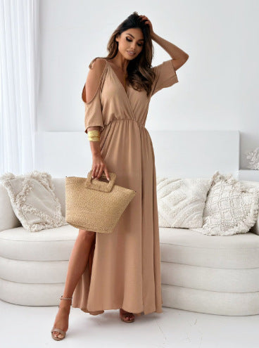 Robe maxi élégante pour dames avec fente latérale Chic und Stil
