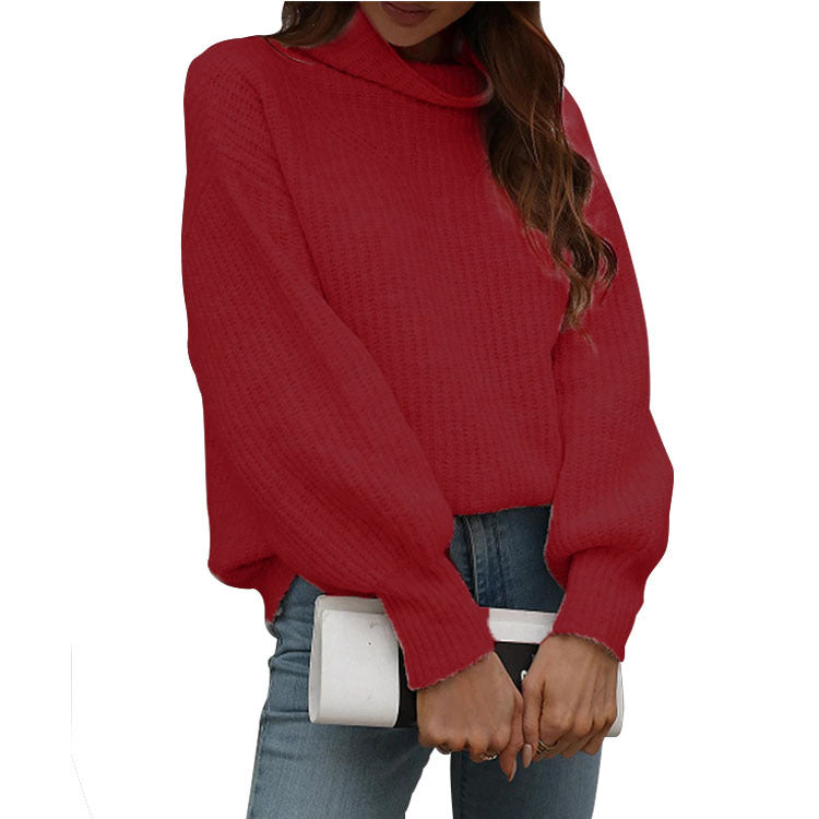Pull en tricot pour femmes avec coupe ample et col roulé à la mode Chic und Stil