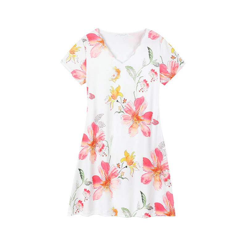 Robe courte à manches courtes imprimé floral Chic und Stil