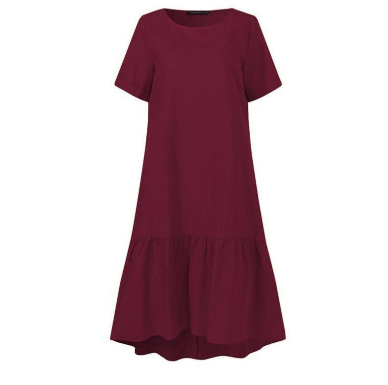Robe midi à volants high-low pour femmes Chic und Stil