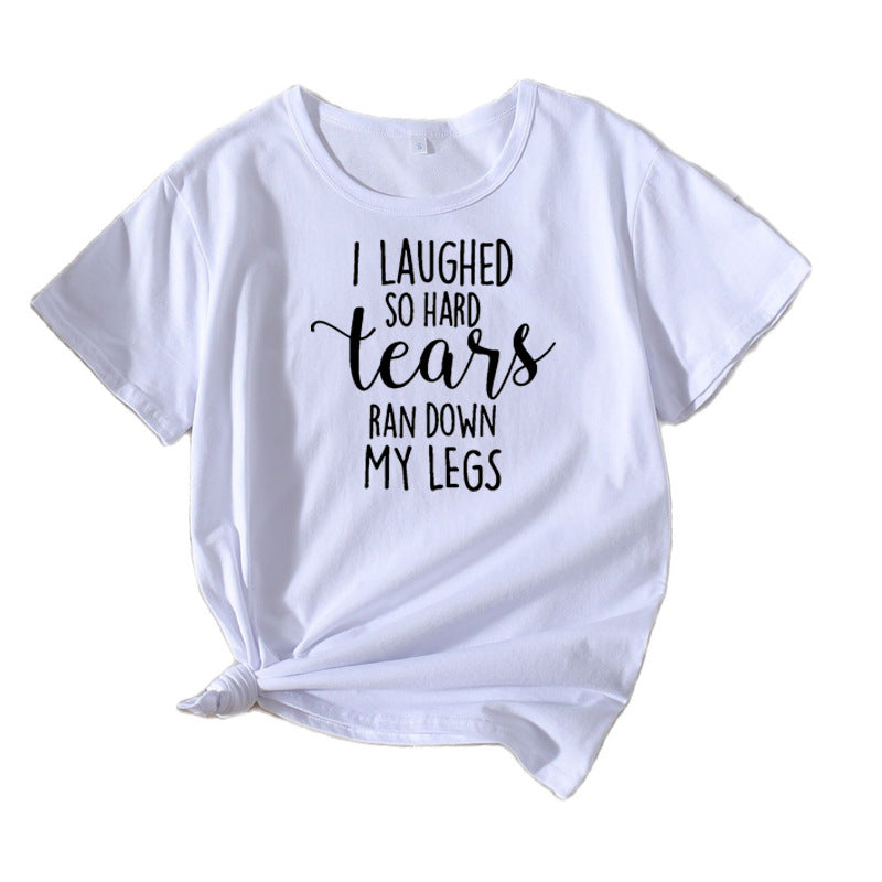 T-shirt humor graphique décontracté pour femmes Chic und Stil