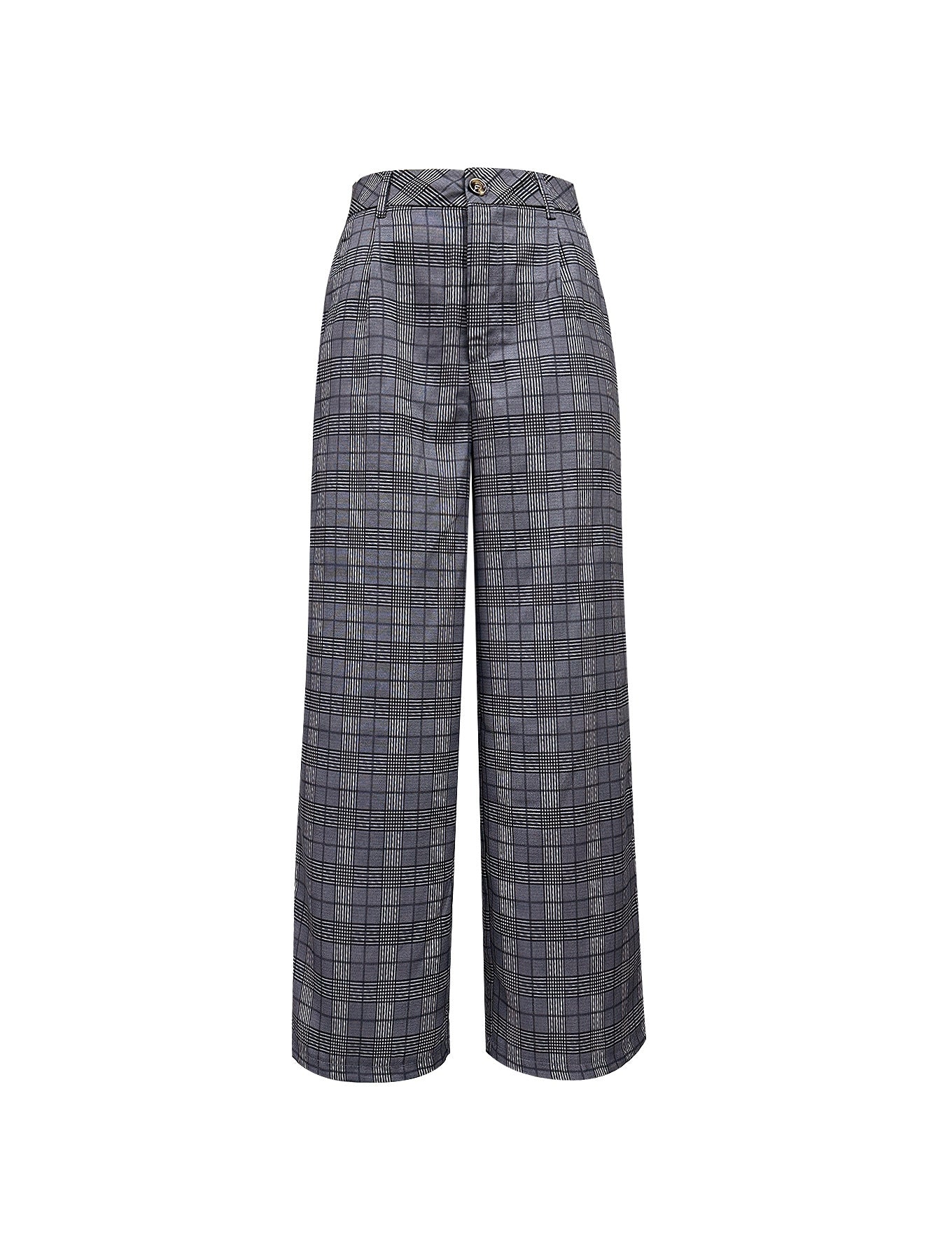 Pantalon à carreaux taille haute pour dames avec jambe large et coupe élégante Chic und Stil