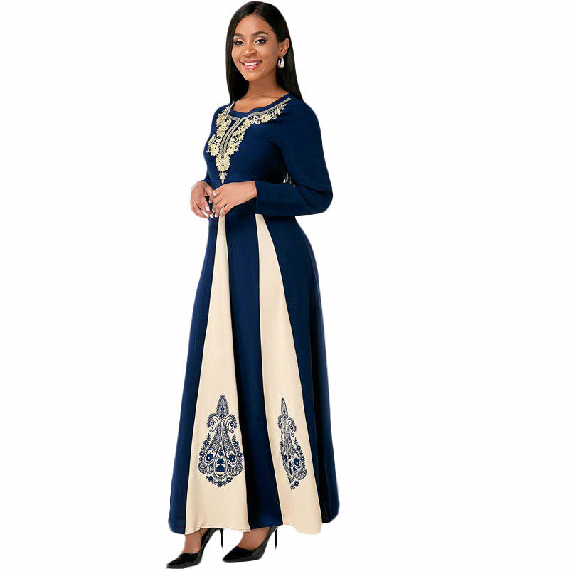 Robe maxi élégante pour femmes avec un motif brodé élaboré Chic und Stil
