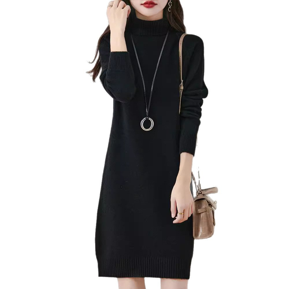Robe en tricot pour dames avec col monté et matériau doux Chic und Stil