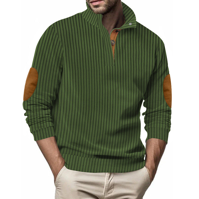 Pull en tricot pour hommes avec col montant et patches de coude uniques Chic und Stil