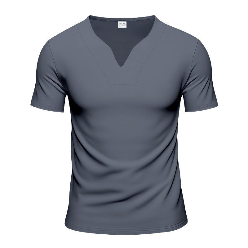 Homme t-shirt moderne à col en V en matériau respirant Chic und Stil