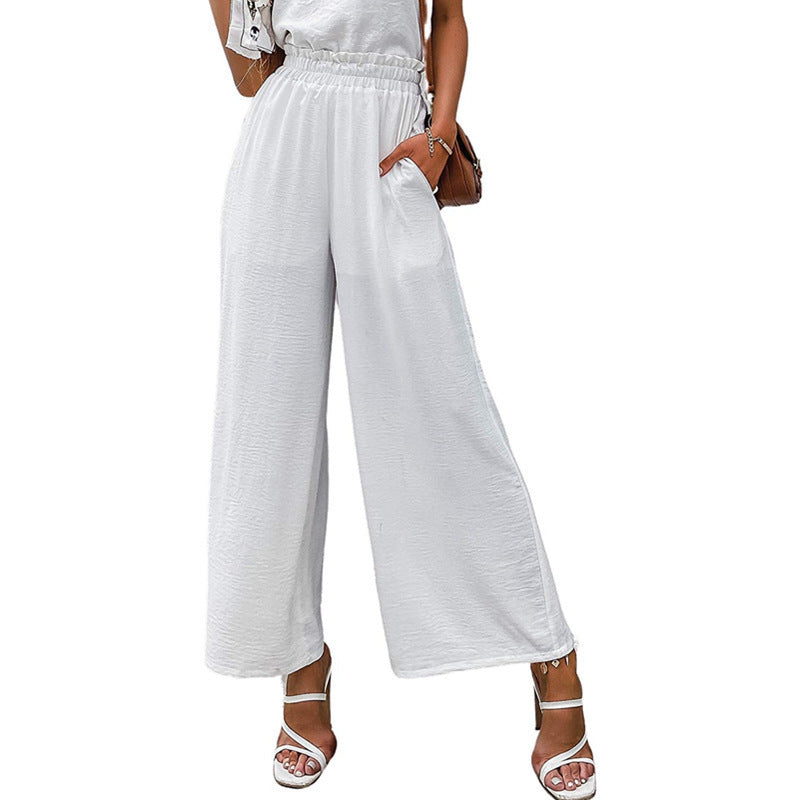 Pantalons à jambes larges avec taille élastique pour femmes Chic und Stil