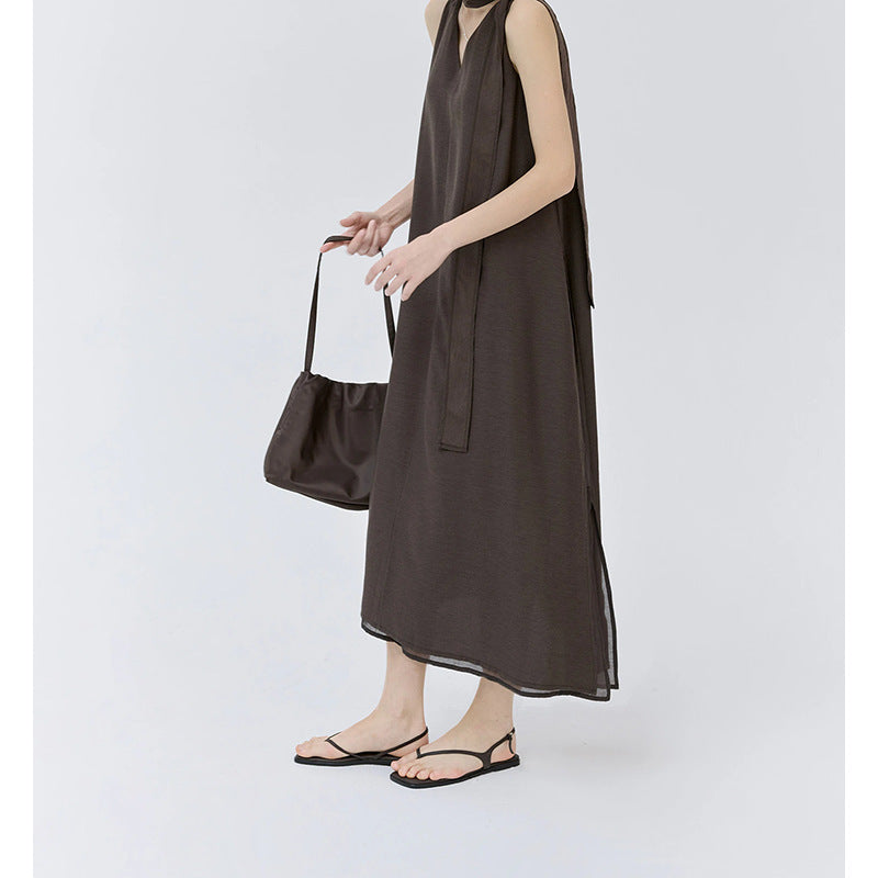 Robe Maxi Élégante pour Femme avec Détail de Liens Chic und Stil