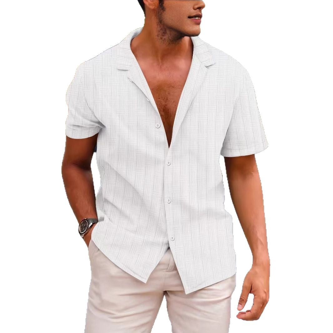 Chemise mode à manches courtes pour hommes avec un design de texture moderne Chic und Stil