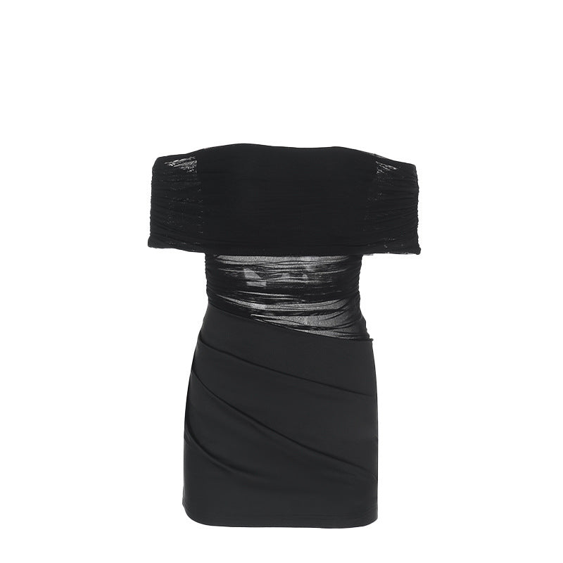 Robe moulante à épaules dénudées avec drapé pour femmes Chic und Stil