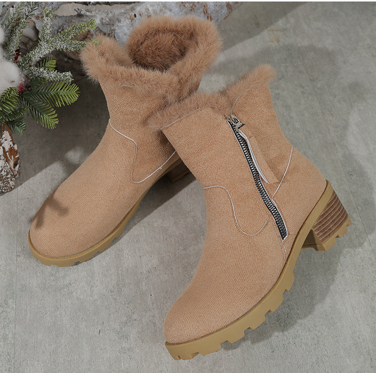 Bottes d'hiver pour femmes avec col en peluche et semelle antidérapante Chic und Stil