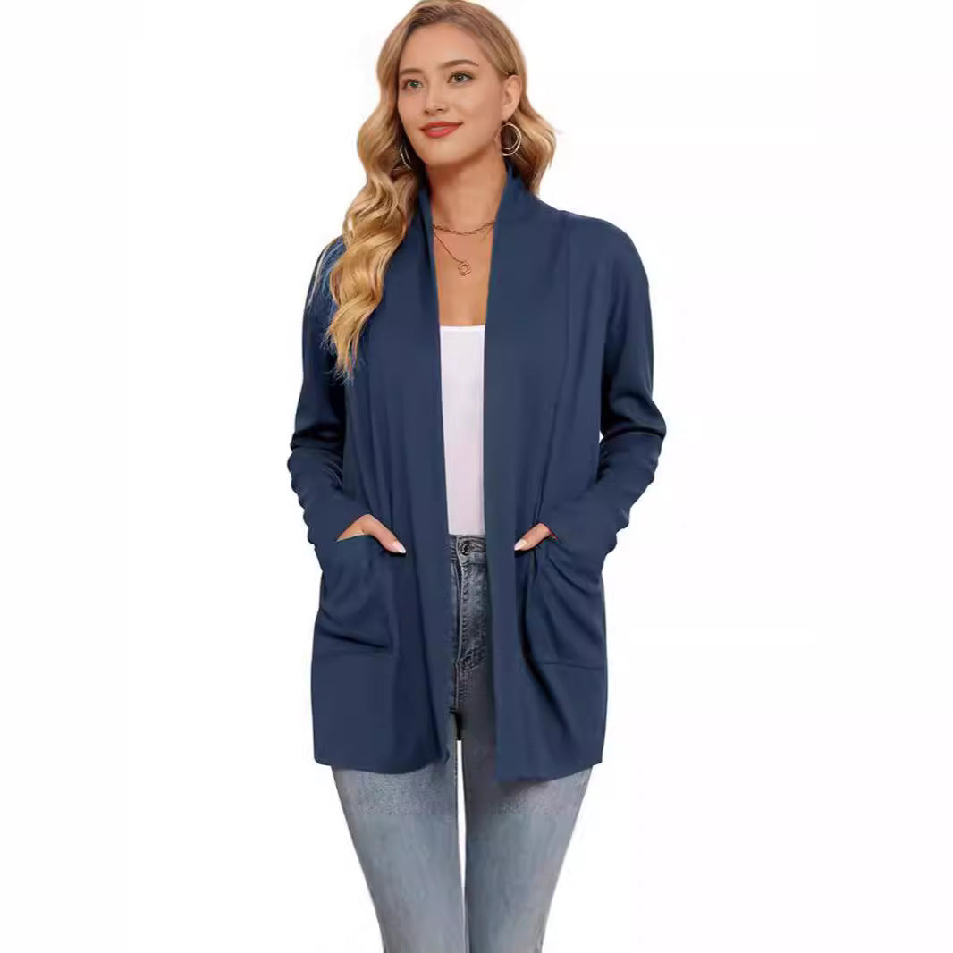 Cardigan long décontracté pour femmes avec poches Chic und Stil
