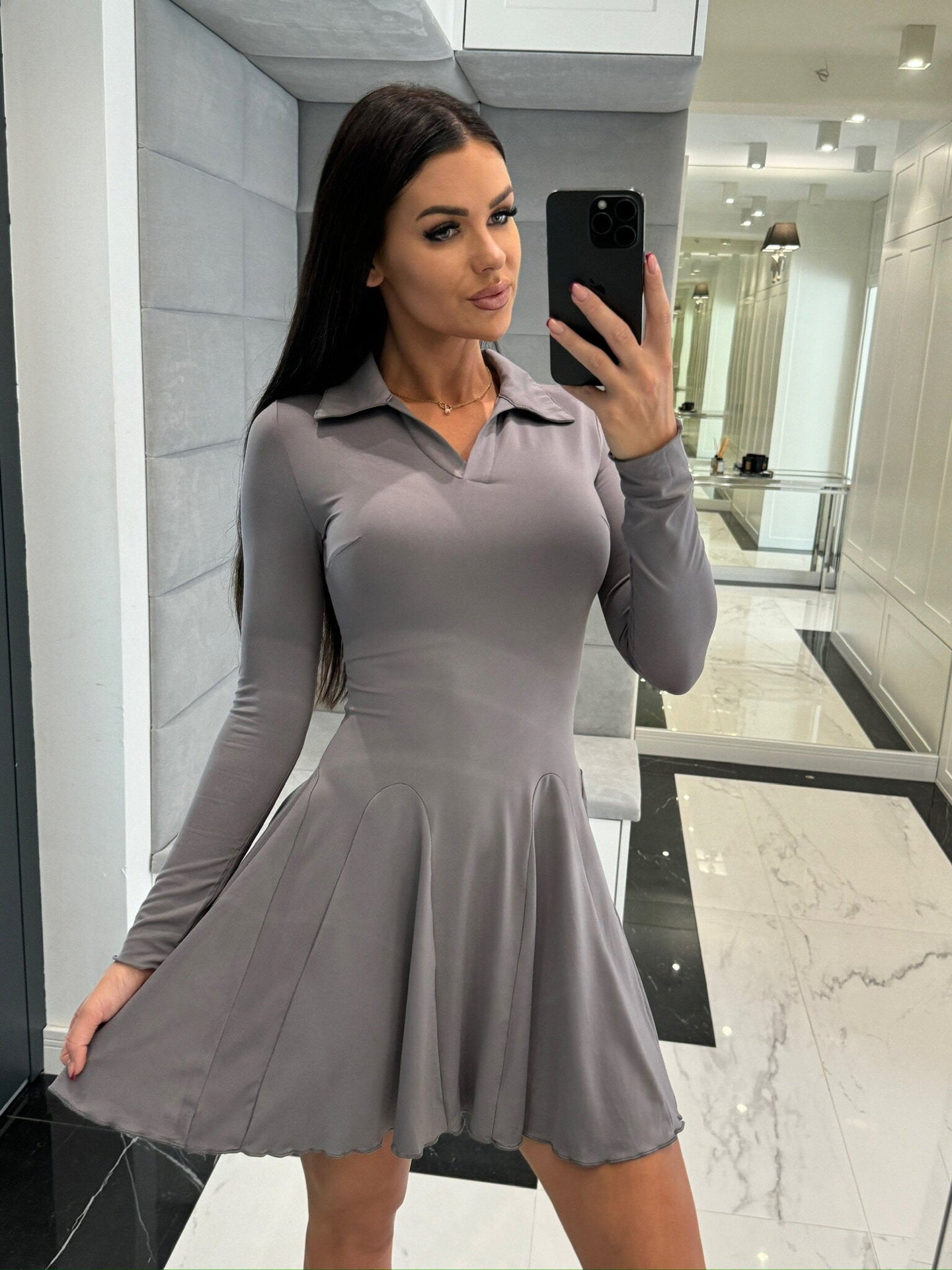 Robe évasée style polo pour femmes Chic und Stil