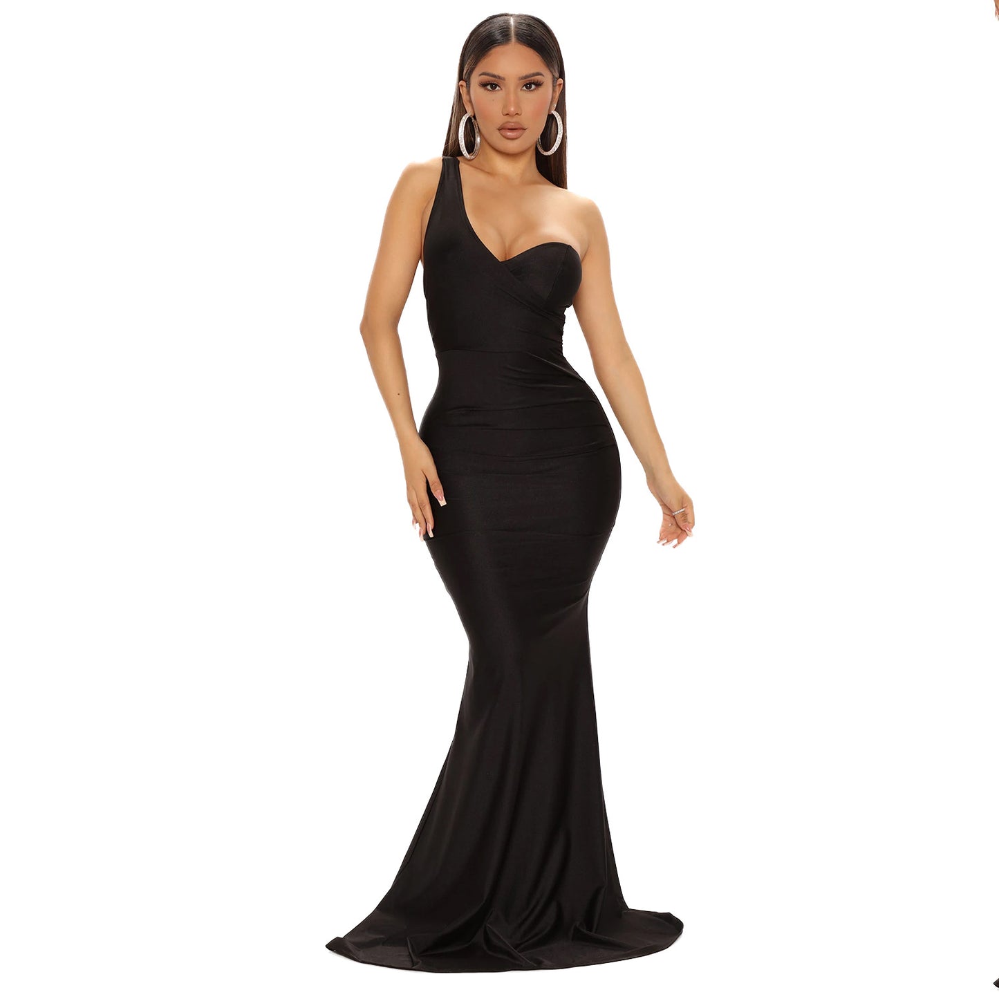 Robes de soirée satin à une épaule Chic und Stil