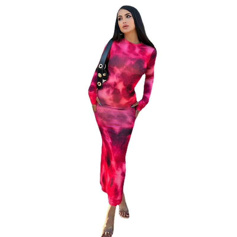 Chic and elegant women's wrap batik maxi dress