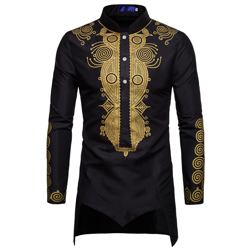 Chemise élégante à manches longues pour hommes avec un design ethnique innovant Chic und Stil