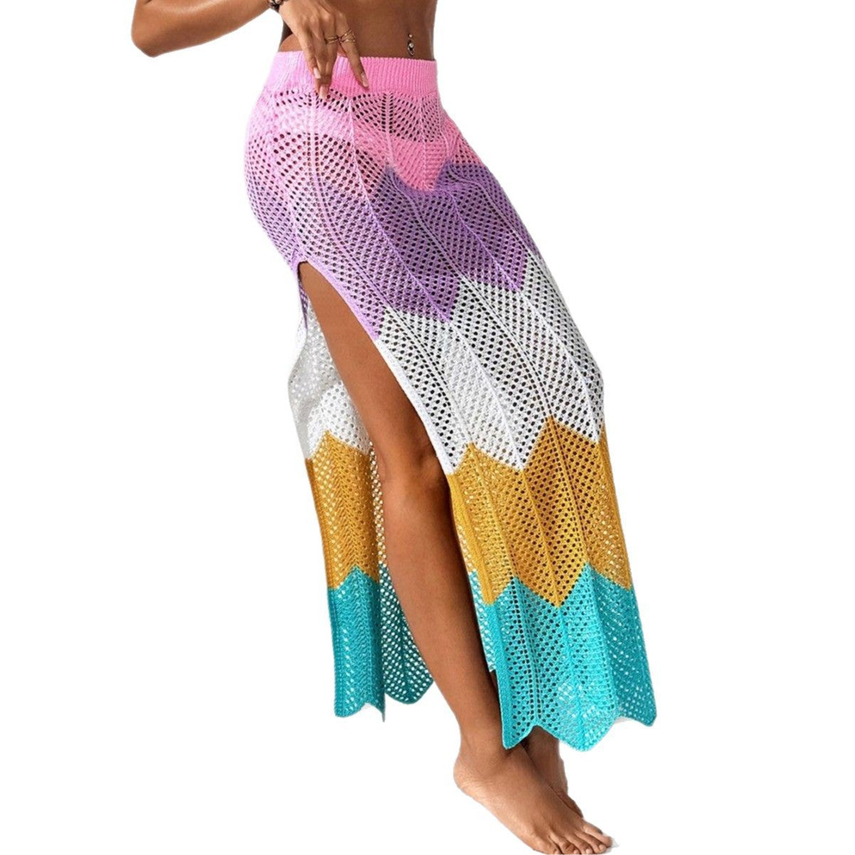 Dames Bohemian Crochet Maxi Jupe Couverture Chic und Stil