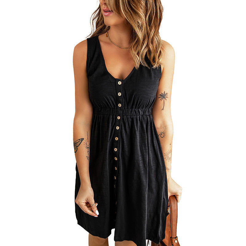 Robe d'été pour femmes avec patte de boutonnage Chic und Stil