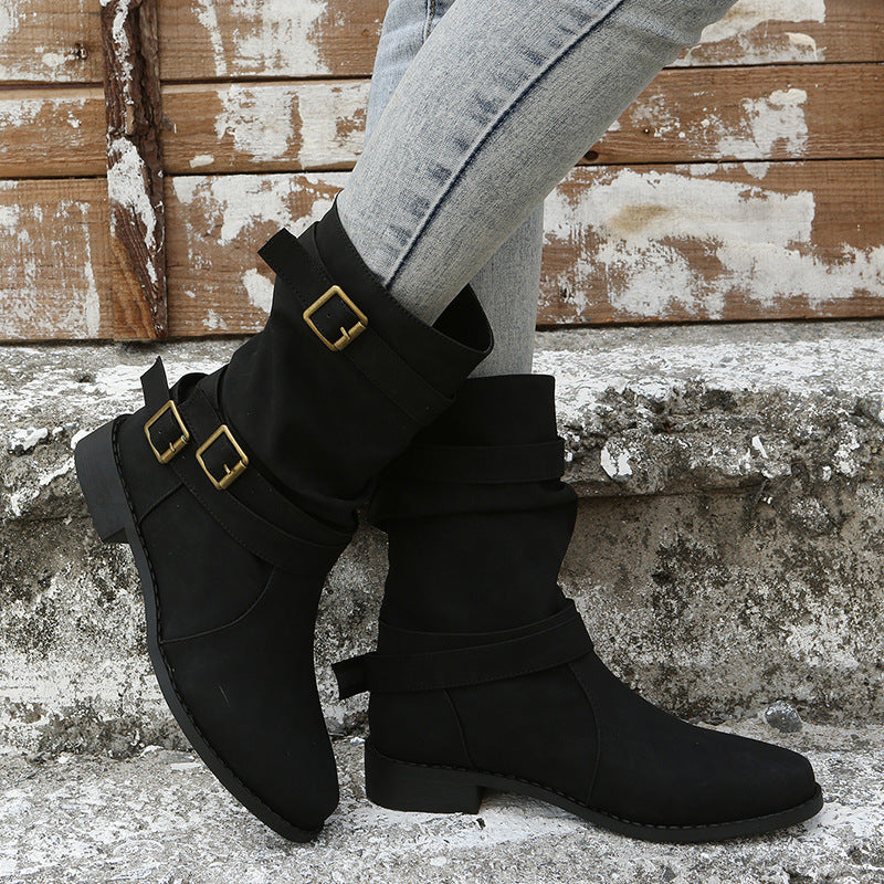 Bottes robustes pour femmes avec boucles tendance et design décontracté Chic und Stil