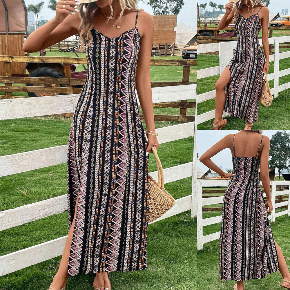 Robe maxi ethnique bohème pour femmes Chic und Stil