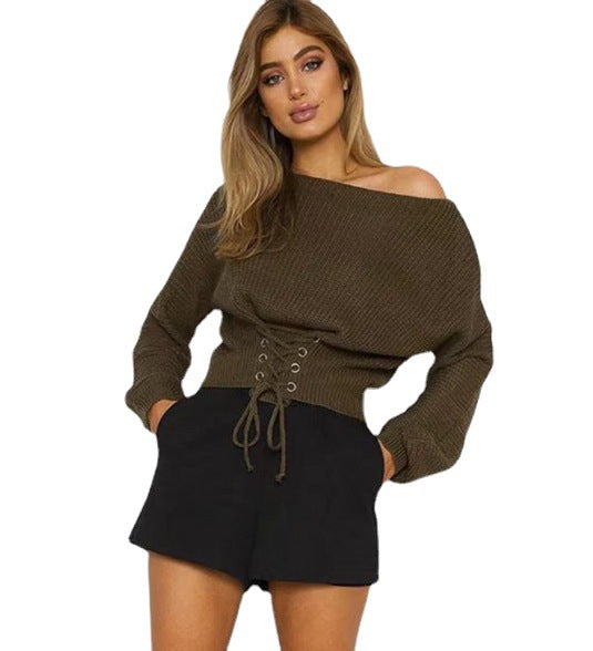 Pull en tricot pour femmes avec design à la mode à lacets Chic und Stil