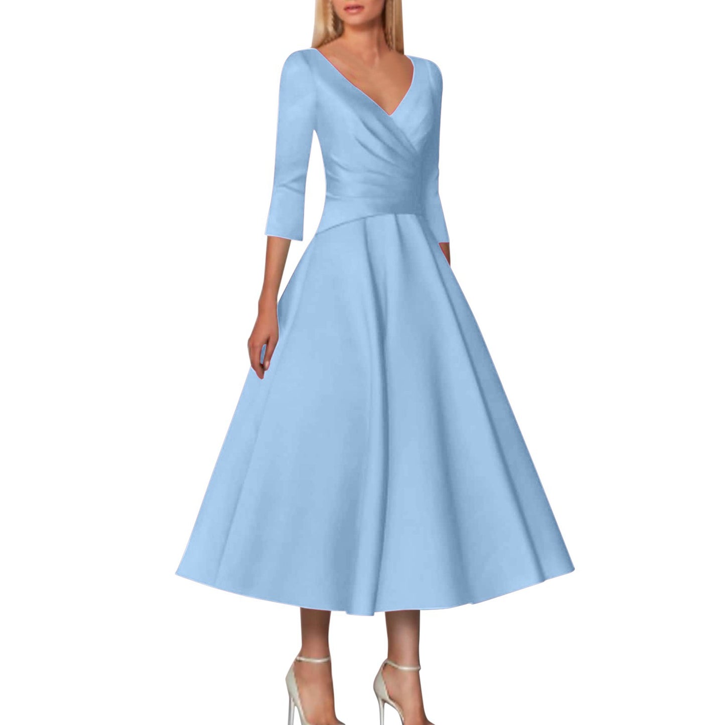 Robe portefeuille A-ligne flatteuse pour femmes Chic und Stil