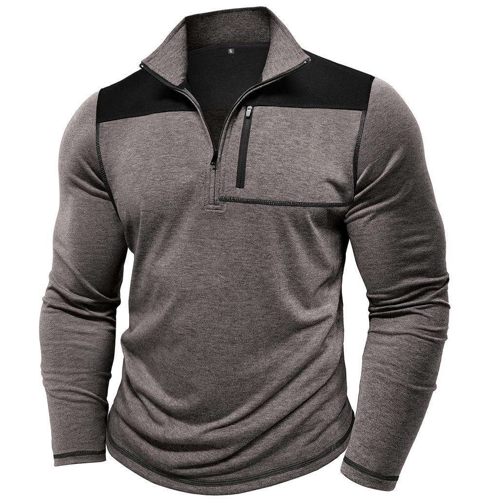 Pull over demi-zip sportif pour hommes avec poche poitrine pratique Chic und Stil
