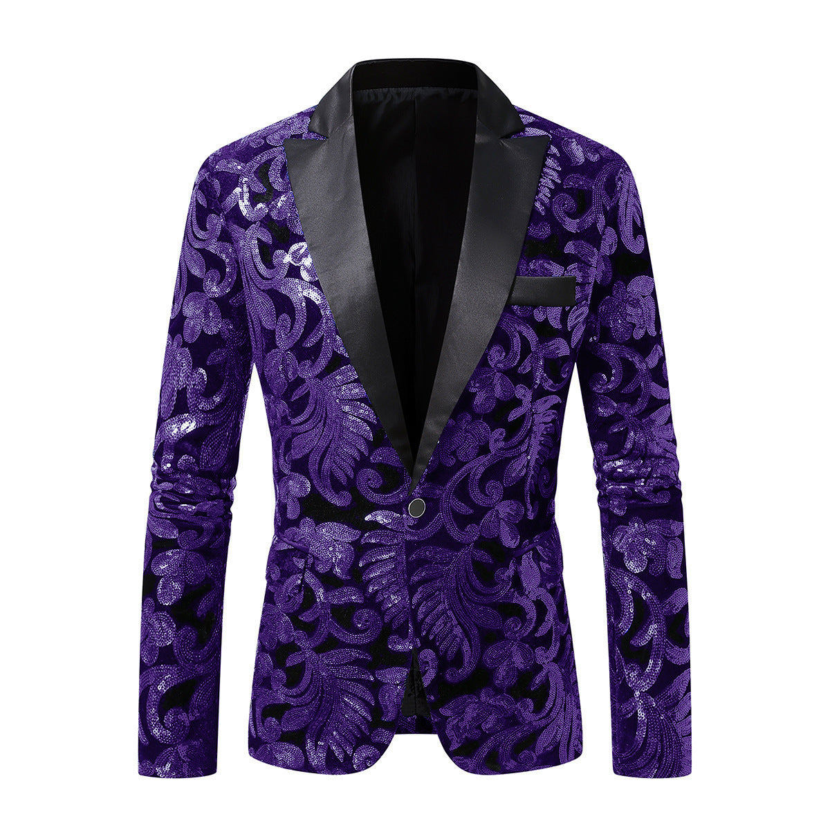 Blazer élégant en sequins pour hommes au design floral luxueux Chic und Stil