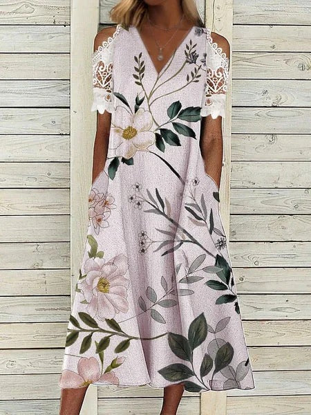 Robe maxi femme avec dentelle et accents floraux Chic und Stil