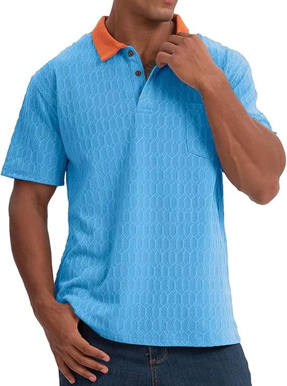 Polo de loisirs structuré pour homme avec col contrasté Chic und Stil