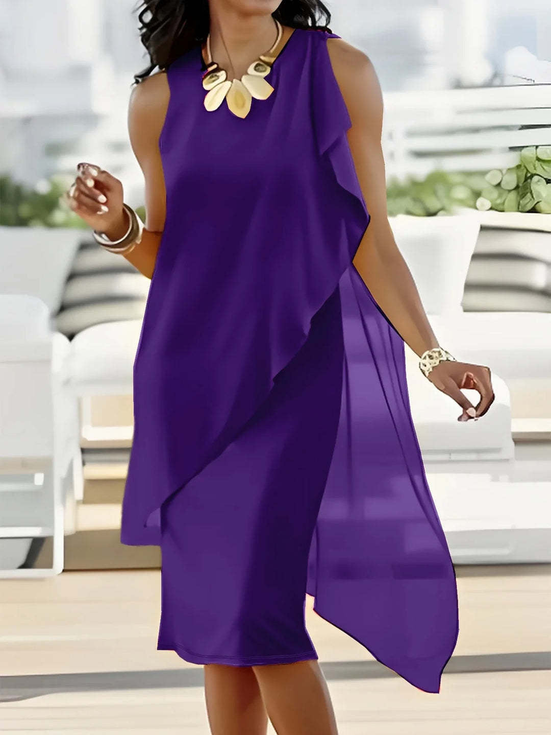 Robe maxi asymétrique Damen Chic und Stil