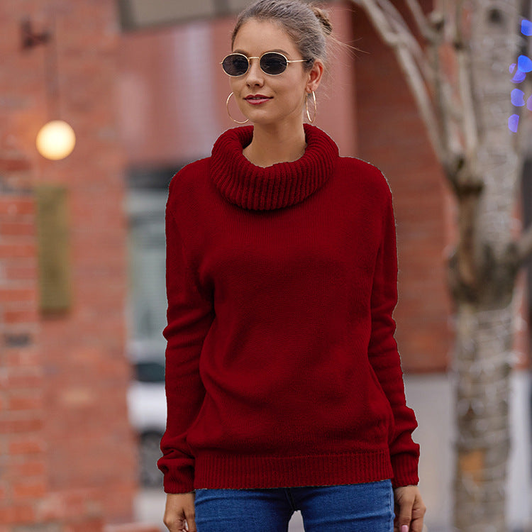 Pull en tricot pour femmes avec col roulé large et coupe décontractée Chic und Stil