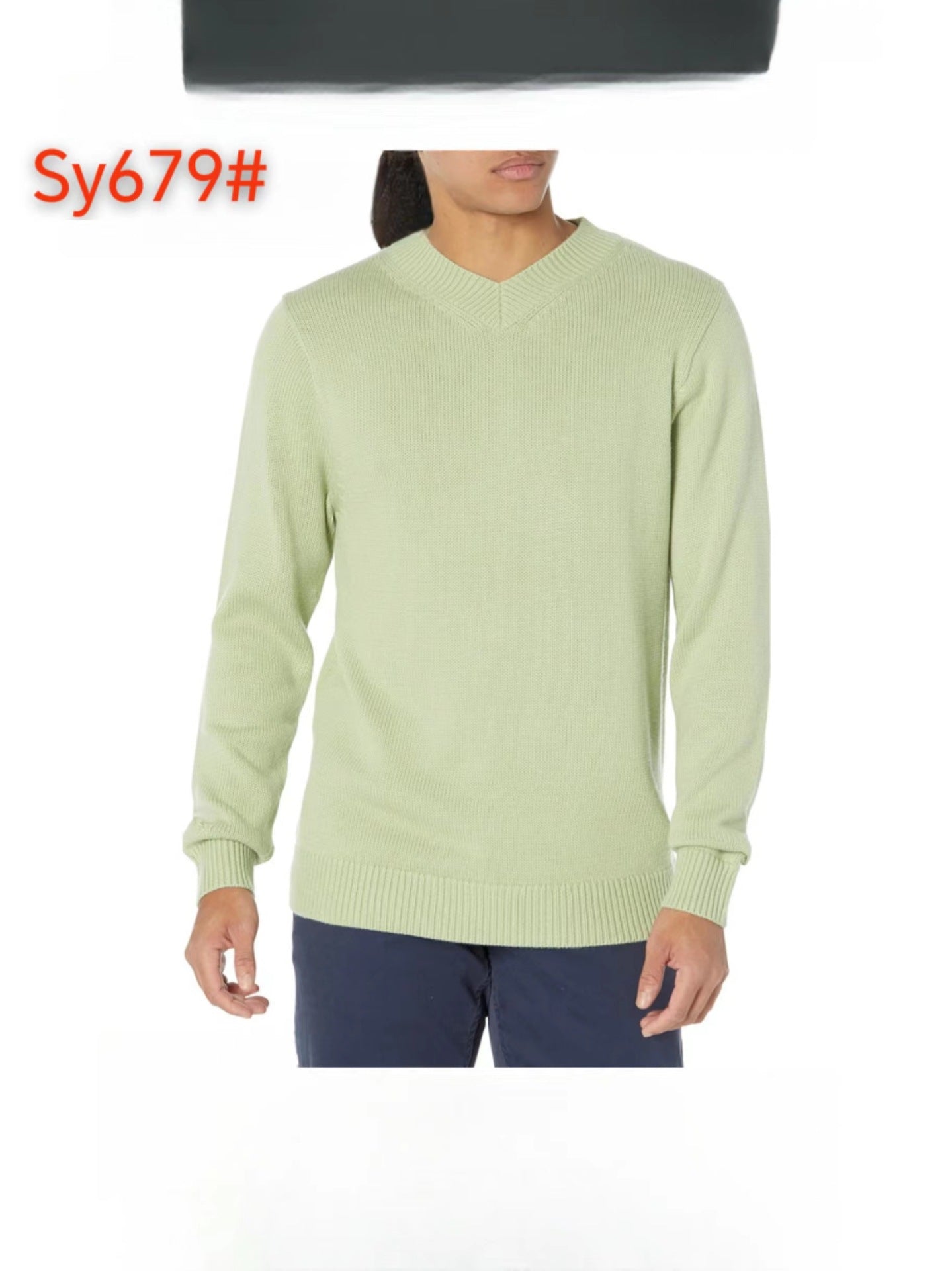 Pull en V à col pour hommes en tricot fin Chic und Stil