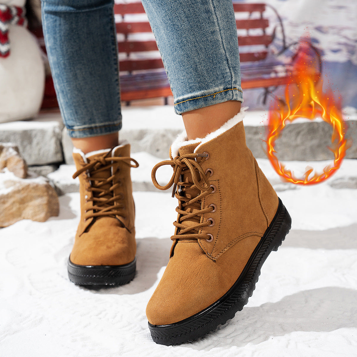 Bottes d'hiver pour femmes avec doublure confortable et semelle antidérapante Chic und Stil