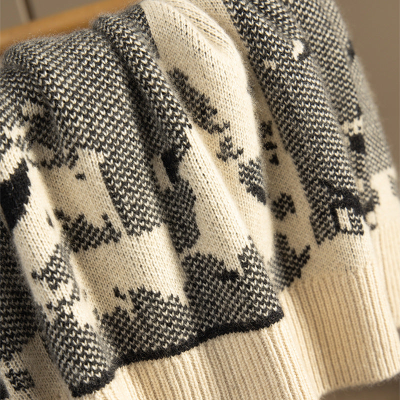 Pull sans manches en tricot graphique pour femmes Chic und Stil